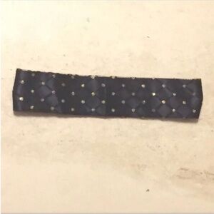 J.Crew navy gold Black Quilted Headband sparkle  Accents spirit game day hair